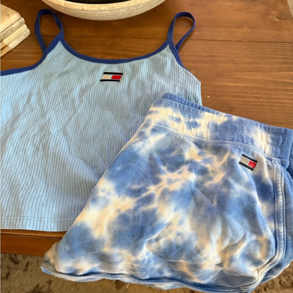 Tommy Hilfiger Blue and White Tank Top